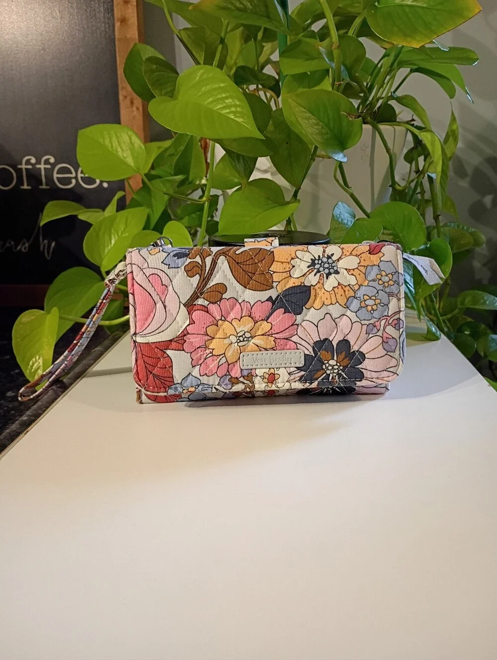 Vera Bradley Multicolor Floral Quilted Wallet in Pink, Yellow, Blue